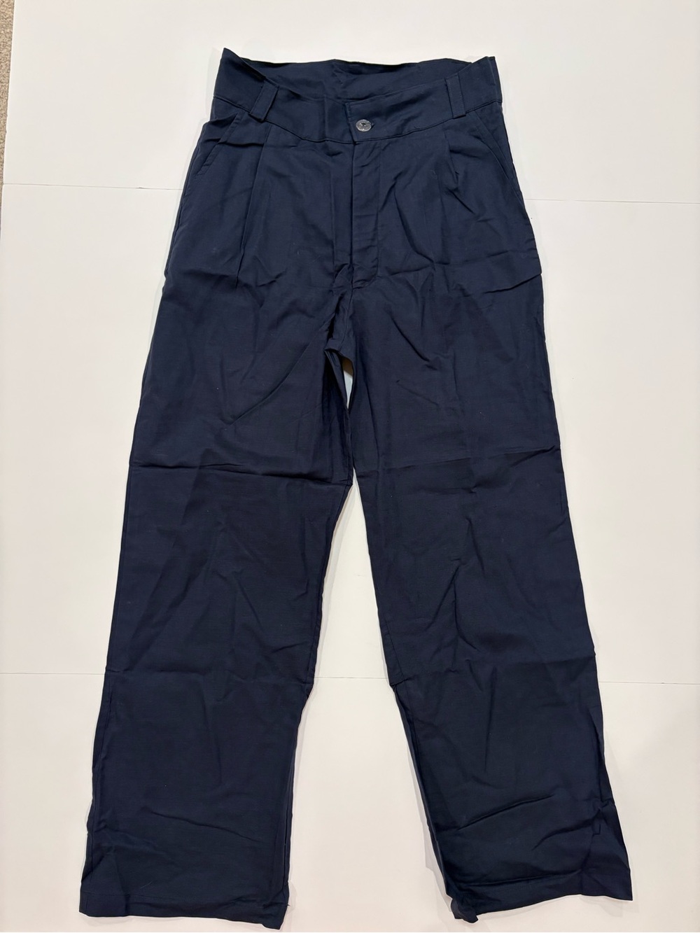 Niccola Women’s Navy Linen Straight-Leg Pants XL